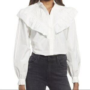 𝅺🤍 NWT All Saints White Button Down Blouse - 00​